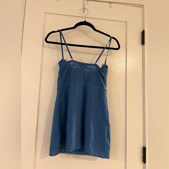 Urban Outfitters Coquette Blue Brenna Bustier Stretch Corset Mini Dress S Petite - Picture 9 of 9